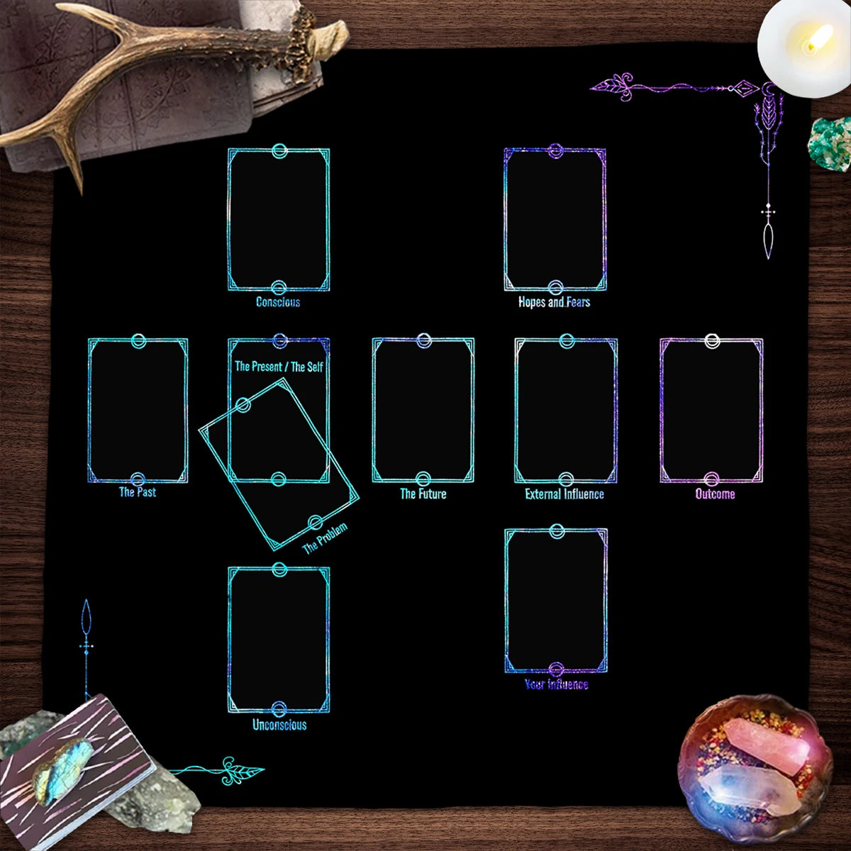 Versatile Card Reading Card Game Tarot Table Cloth Altar Cloth Home Decor Polyester Tarot Divination Table Cloth For Reading