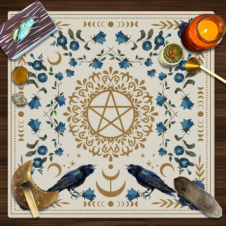 Reading Tarot Cushion Witchcraft Lodge Centerpiece Gift Ornament Altar Cloth Changing Sun Moon Flower