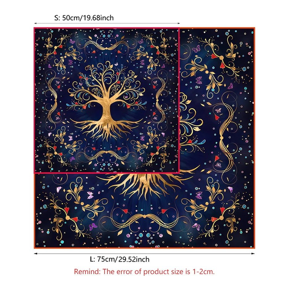 Colorful Tree Of Life Tarot Card Tablecloth Altar Cloth Pagan Pendulum Witchcraft Astrology Oracle Card Pad Divination Tools