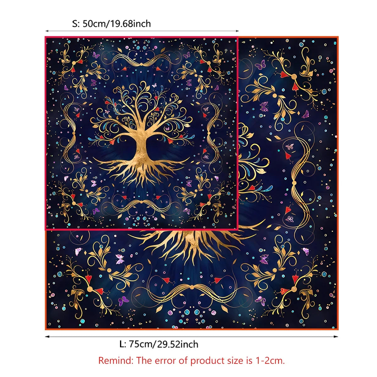 Colorful Tree Of Life Tarot Card Tablecloth Altar Cloth Pagan Pendulum Witchcraft Astrology Oracle Card Pad Divination Tools