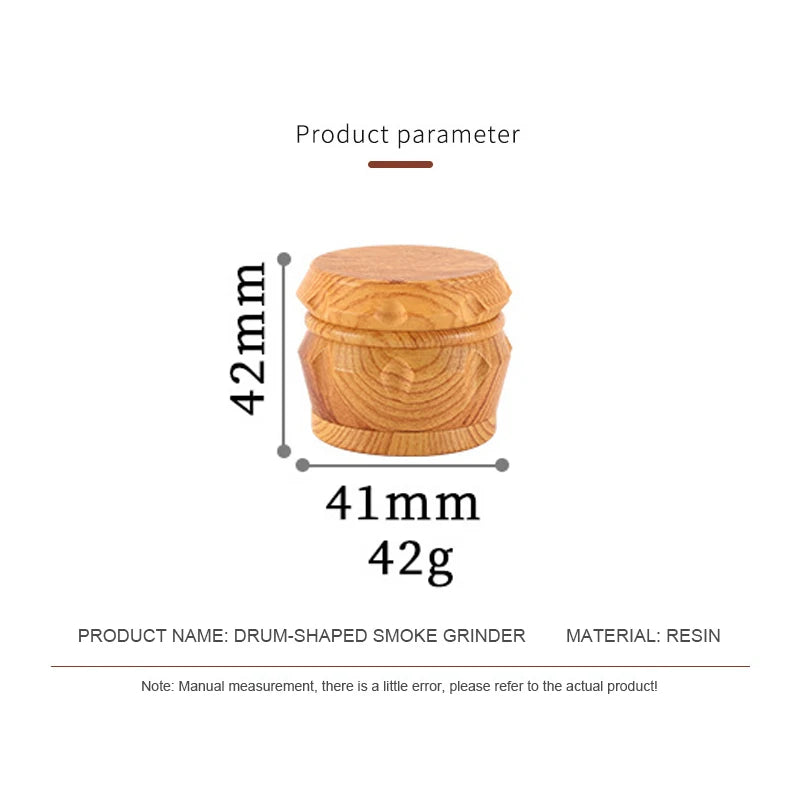 4-Layer Resin Wood Grain Herb Grinder Compact and Magnetic