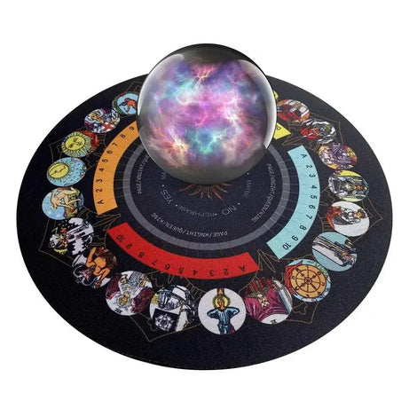 Divination Board - Round Pendulum Mat Rubber Pendulum Divining Mat Altar Tarot Table Cloth For Spiritual Healing Balance