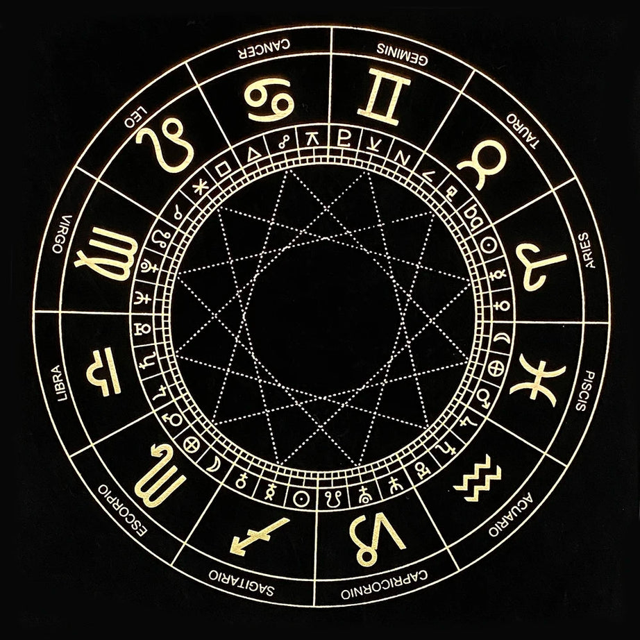 Black Tablecloths Tarot Clot Card Divination Halloween Tablecloth Black gold Fashion Decoration Alchemical Sigil Altar Astrology