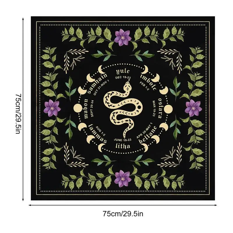 Square Tarot Table Cover Astrology Mat Tarot Card Pendulum Altar Cloth Rune Divinations Reading Cloth Psychic Tablecloth