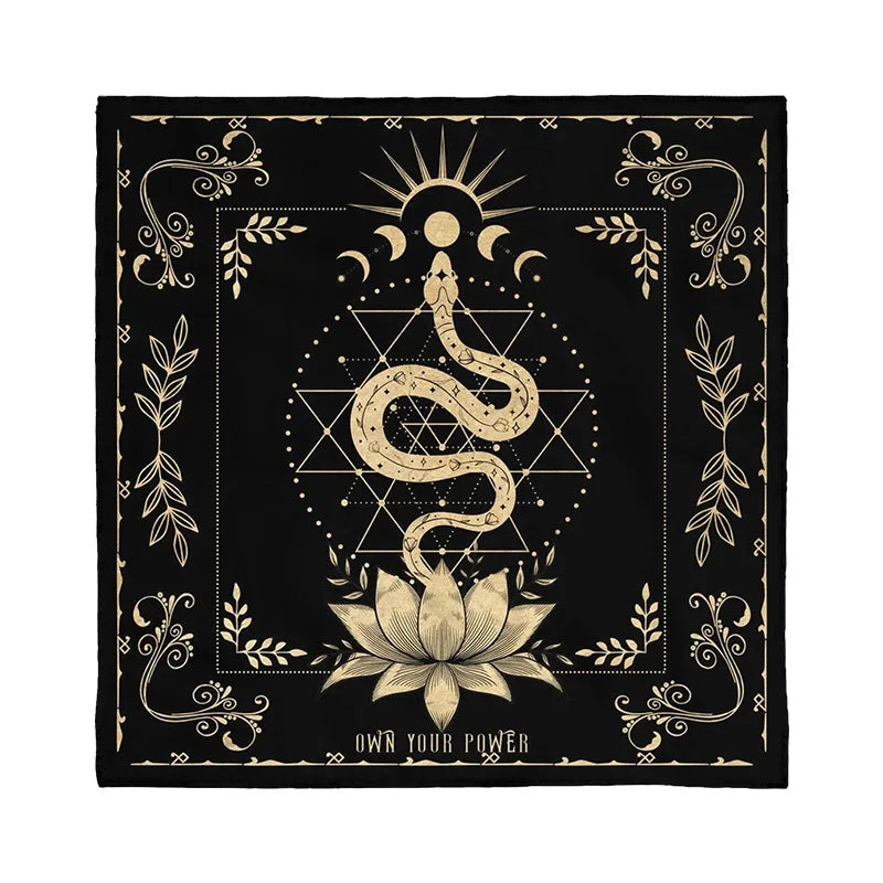 Own Your Power Altar Cloth moon phase snake Tarot Cloth for Spread Tarot Reading Cloth Tarot Spread Cloth Witch Wiccan homeDecor