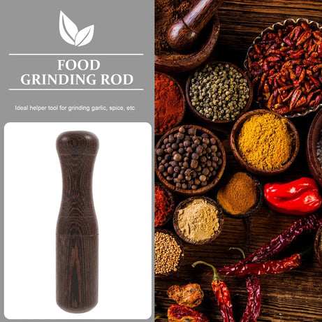 Pedestal Stick Mortero Garlic Press Spice Wood Pestle Bar Crusher