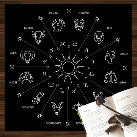 Home Decor Zodiac Tarot Tablecloth Altar Cloth Pagan Clock Pendulum Witchcraft Astrology Oracle Card Mat Good For Gifts