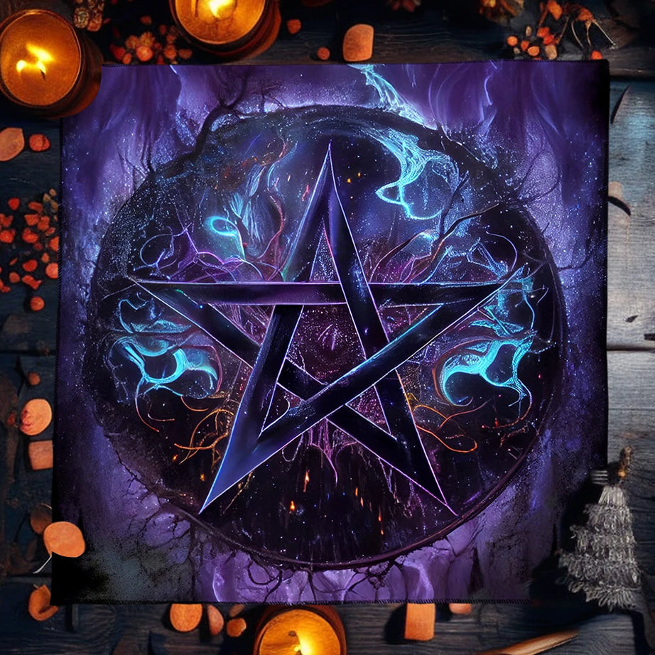 Star Pattern Tarot Tablecloth for Party Decoration Tarot Witch Altar Cloth Pagan Table Cloth Astrology Table Cover for Card Game