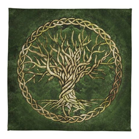 Pagan Witchcraft Oracle Card Mat Tree of Life Rune Tarot Altar Cloth