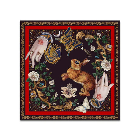 Tarot Reading Tarot Mat Decor Bunny Butterfly Flower Moonflower Altar Cloth Tablecloth Witch Tarot Spreading Cloth Home Decor