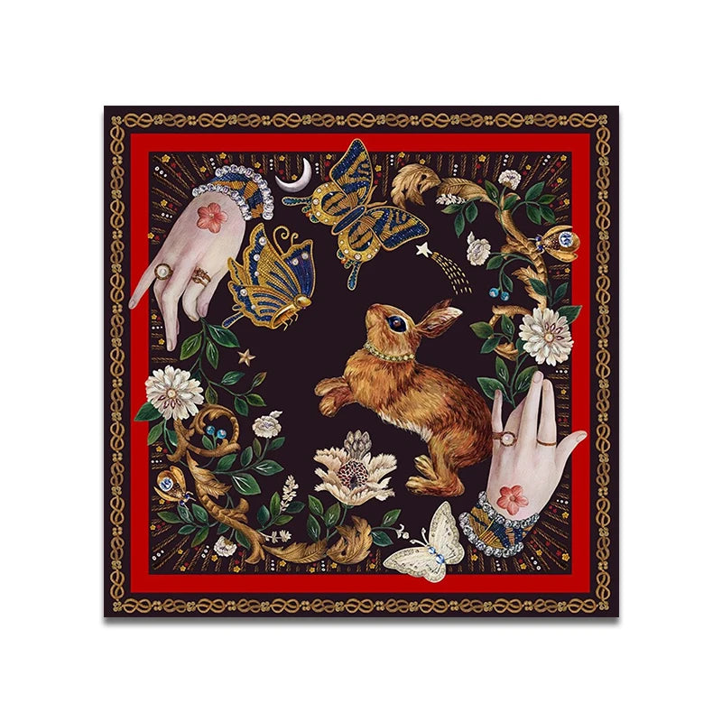 Tarot Reading Tarot Mat Decor Bunny Butterfly Flower Moonflower Altar Cloth Tablecloth Witch Tarot Spreading Cloth Home Decor