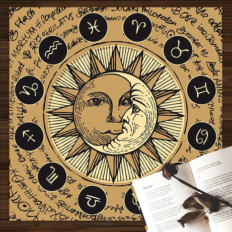 Home Decor Zodiac Tarot Tablecloth Altar Cloth Pagan Clock Pendulum Witchcraft Astrology Oracle Card Mat Good For Gifts