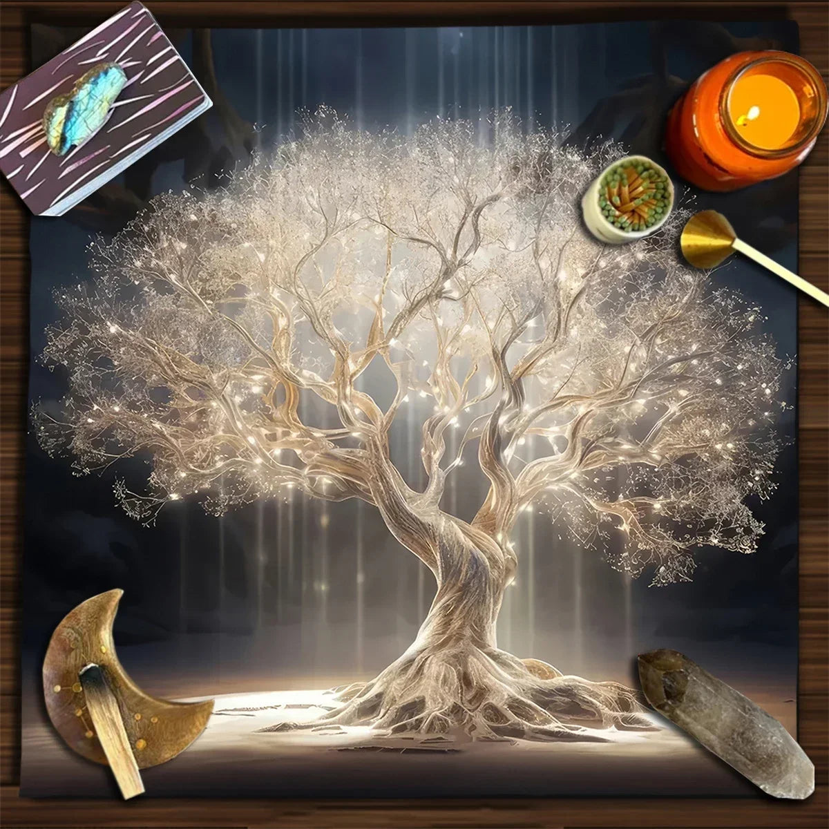 Tree of Life Tarot Cards Tablecloth Altar Cloth Tarot Cards Table Cover Board Game Cards Pad Decor Room Decor Tapestry