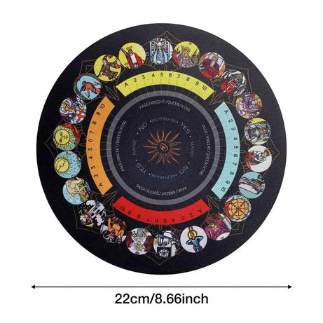 Divination Board - Round Pendulum Mat Rubber Pendulum Divining Mat Altar Tarot Table Cloth For Spiritual Healing Balance