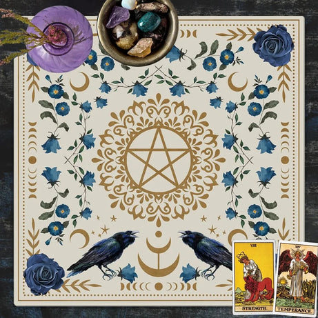 Reading Tarot Cushion Witchcraft Lodge Centerpiece Gift Ornament Altar Cloth Changing Sun Moon Flower