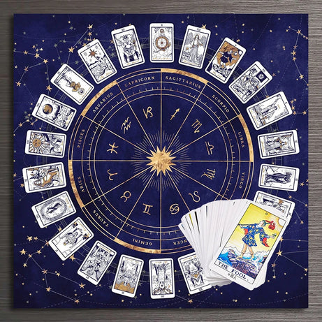 Zodiac Astrology  Chart Spread Tarot Reading  Table Cloth Witches Quarters Decor Altar