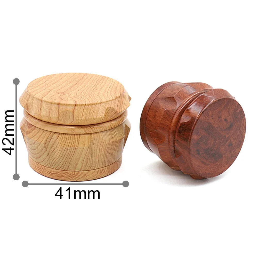4-Layer Resin Wood Grain Herb Grinder Compact and Magnetic