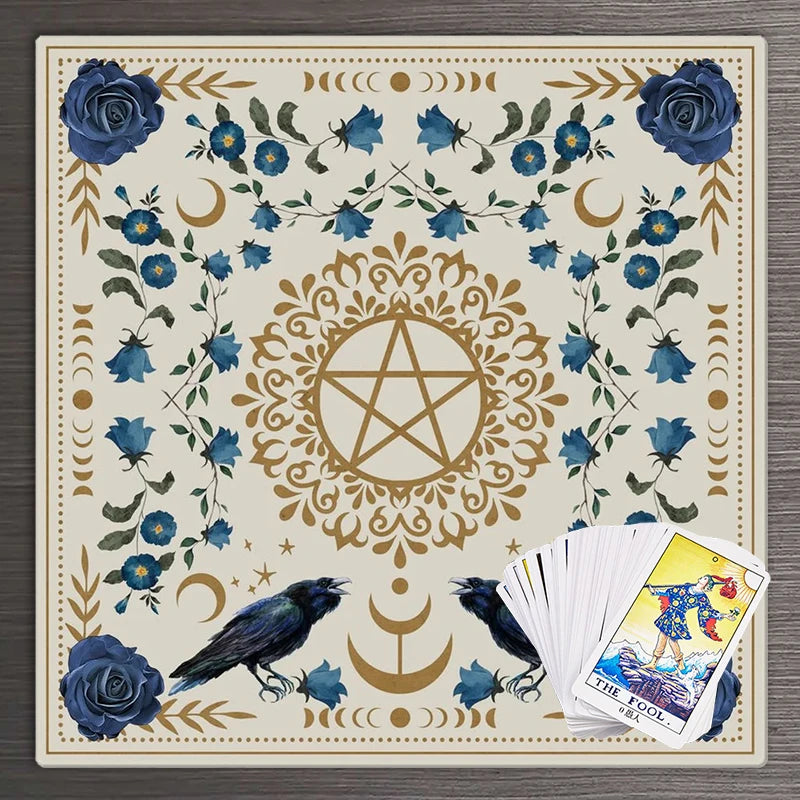 Reading Tarot Cushion Witchcraft Lodge Centerpiece Gift Ornament Altar Cloth Changing Sun Moon Flower