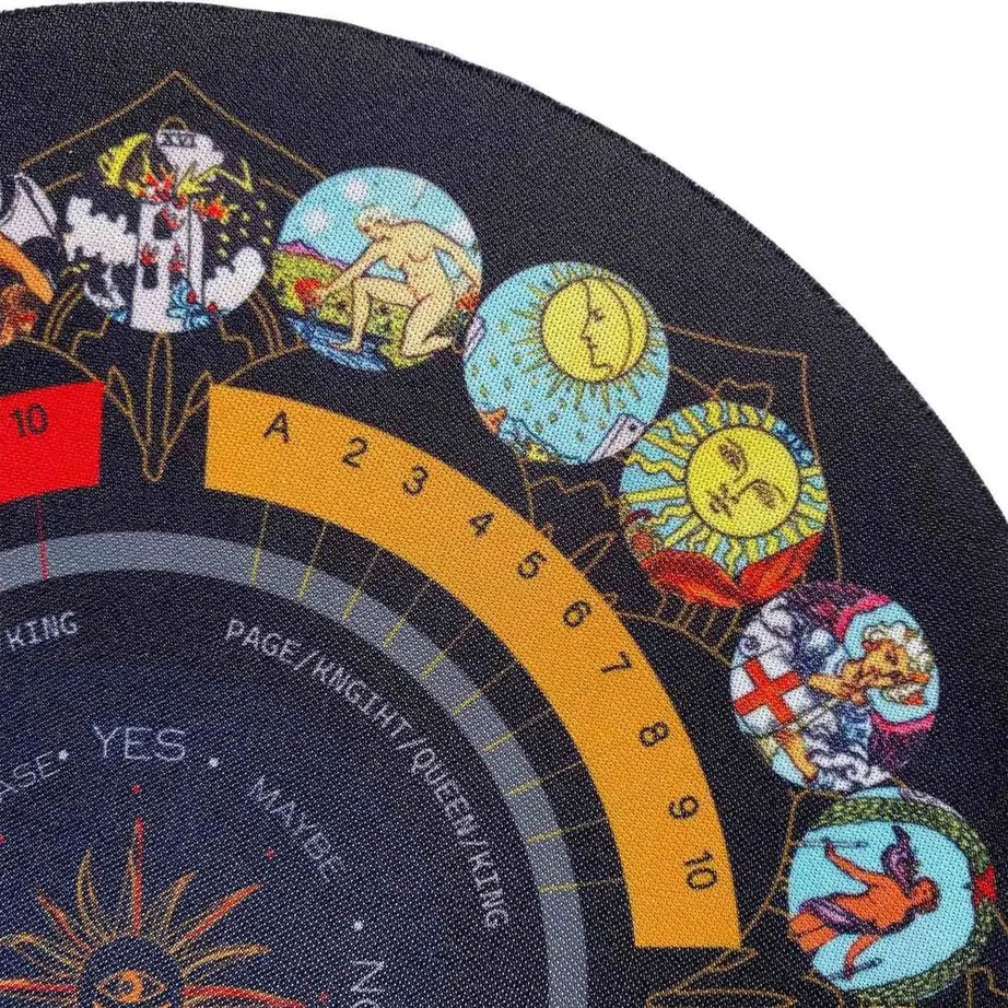 Divination Board - Round Pendulum Mat Rubber Pendulum Divining Mat Altar Tarot Table Cloth For Spiritual Healing Balance
