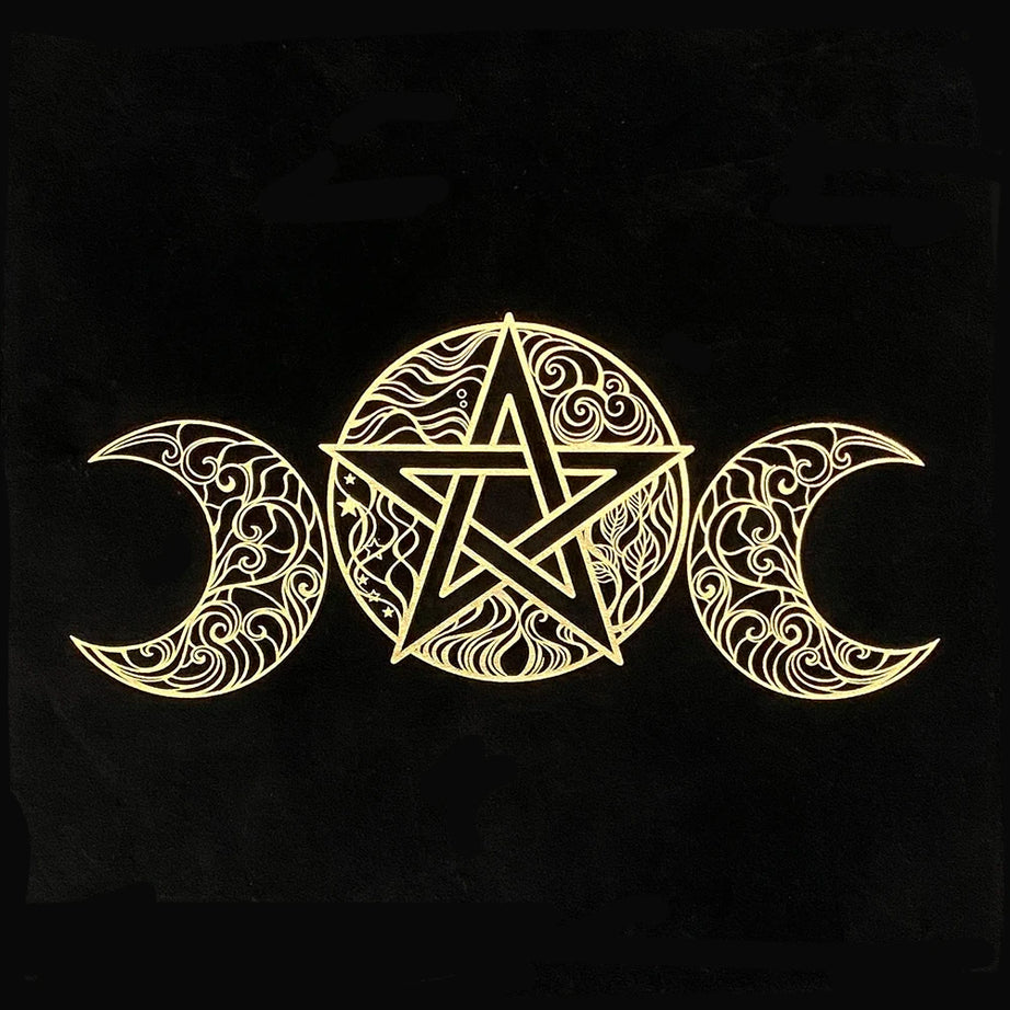 Black Tablecloths Tarot Clot Card Divination Halloween Tablecloth Black gold Fashion Decoration Alchemical Sigil Altar Astrology