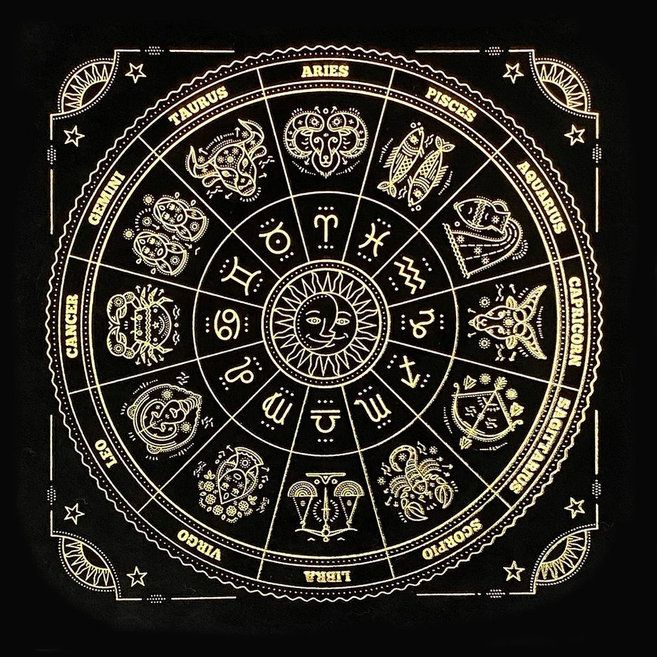 Black Tablecloths Tarot Clot Card Divination Halloween Tablecloth Black gold Fashion Decoration Alchemical Sigil Altar Astrology