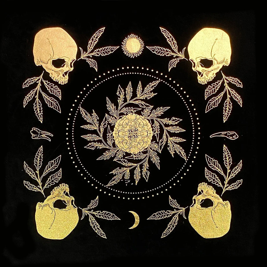 Black Tablecloths Tarot Clot Card Divination Halloween Tablecloth Black gold Fashion Decoration Alchemical Sigil Altar Astrology