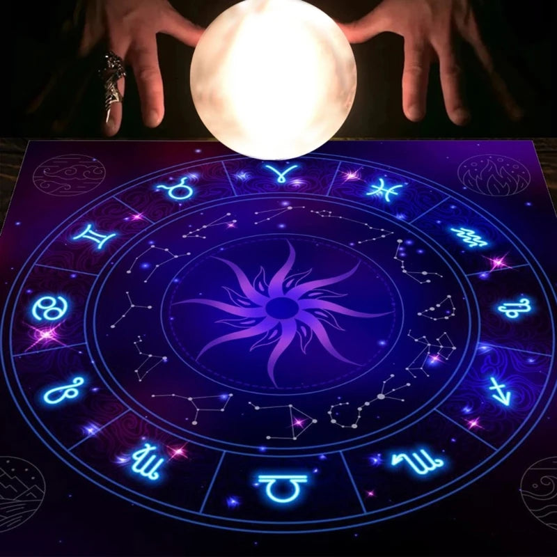 Tarots Tablecloth Rune Divinations Table Cover Astrology Oracles Board Game Mat Square Shape Pendulum Altar Table Cloth