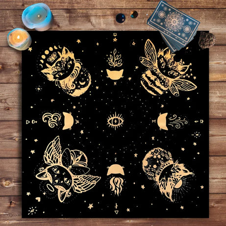 Tarot Tablecloth with 12 Constellations - Perfect for Divination, Party Decor, and Home Decor