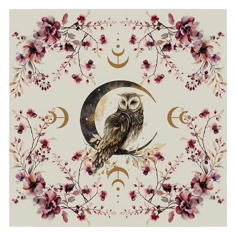 Tarot Tablecloth Moon Phase Flower AnimalAltar Cloth Pagan Clock Astrology Pendulum Divinations Oracle Card Mat Home