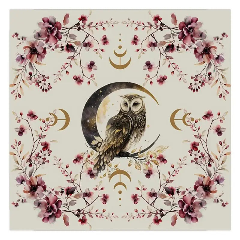 Tarot Tablecloth Moon Phase Flower AnimalAltar Cloth Pagan Clock Astrology Pendulum Divinations Oracle Card Mat Home