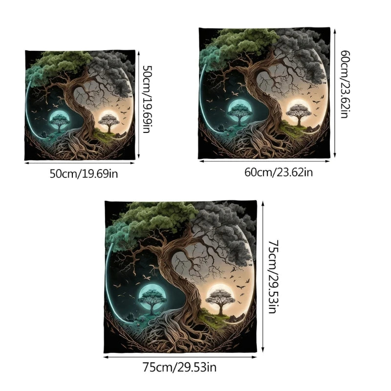 Trees Of Life Altars Cloth Tarots Cards Tablecloth Divinations Cards Table Cloth Square Tapestry Witchcrafts Supply