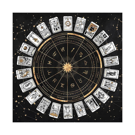 Zodiac Astrology  Chart Spread Tarot Reading  Table Cloth Witches Quarters Decor Altar