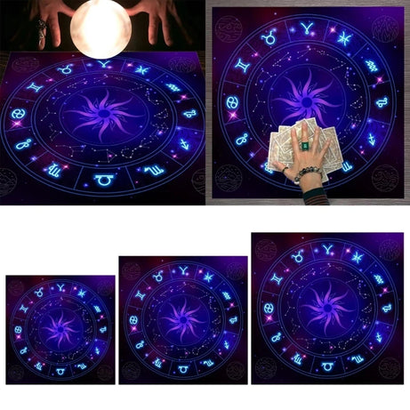 Zodiac Constellation Tarot Tablecloth for Divination and Meditation
