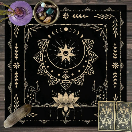Tarot tablecloth with your power, snake shaped floral and plant print astrology tablecloth, altar decoration tablecloth