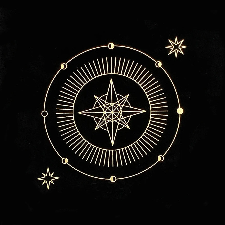 Black Tablecloths Tarot Clot Card Divination Halloween Tablecloth Black gold Fashion Decoration Alchemical Sigil Altar Astrology