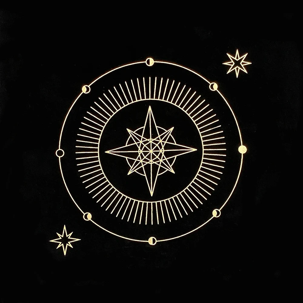 Black Tablecloths Tarot Clot Card Divination Halloween Tablecloth Black gold Fashion Decoration Alchemical Sigil Altar Astrology