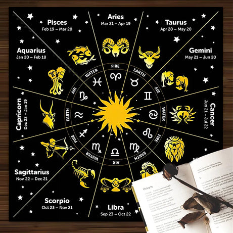 Home Decor Zodiac Tarot Tablecloth Altar Cloth Pagan Clock Pendulum Witchcraft Astrology Oracle Card Mat Good For Gifts