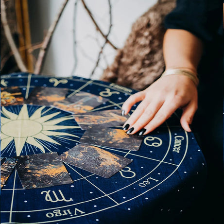 Tarot Tapestry Wheel of the Zodiac Astrology Chart Wall Hanging Scarf Altar cloth tarot cloth tarot deck Sun and Moon Home Decor