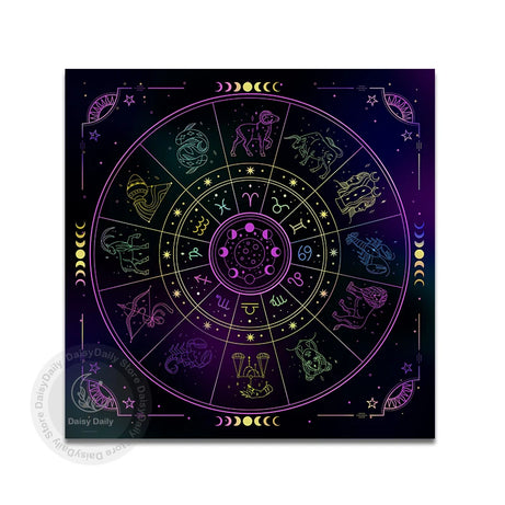 Tarots Tablecloth 12 Constellations Divination Altar Cloth Board Game Fortune Astrology Oracle Card Pad Drop Game Dorm Decor
