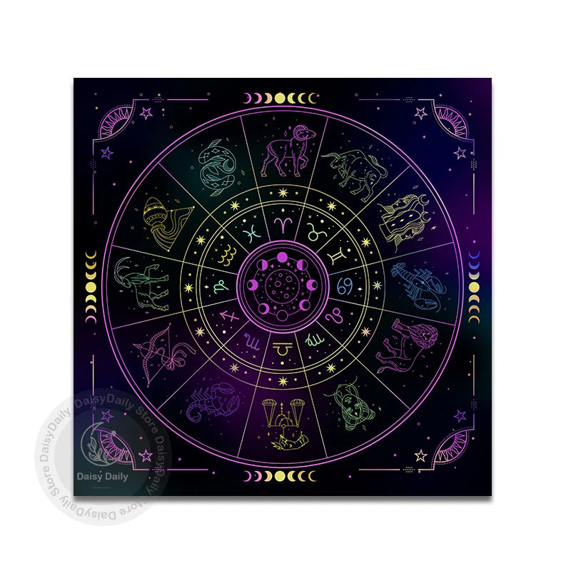 Tarots Tablecloth 12 Constellations Divination Altar Cloth Board Game Fortune Astrology Oracle Card Pad Drop Game Dorm Decor
