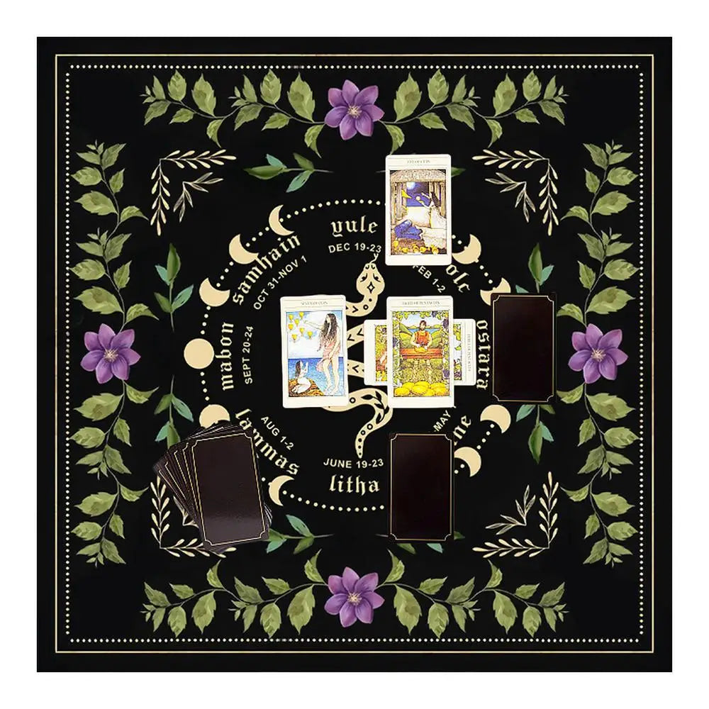 Square Tarot Table Cover Astrology Mat Tarot Card Pendulum Altar Cloth Rune Divinations Reading Cloth Psychic Tablecloth