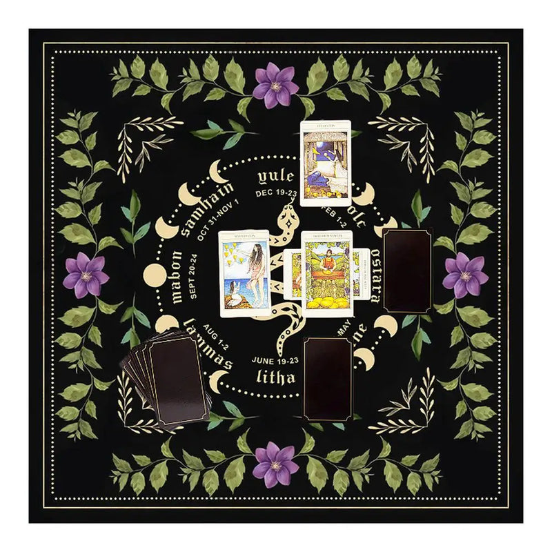 Square Tarot Table Cover Astrology Mat Tarot Card Pendulum Altar Cloth Rune Divinations Reading Cloth Psychic Tablecloth
