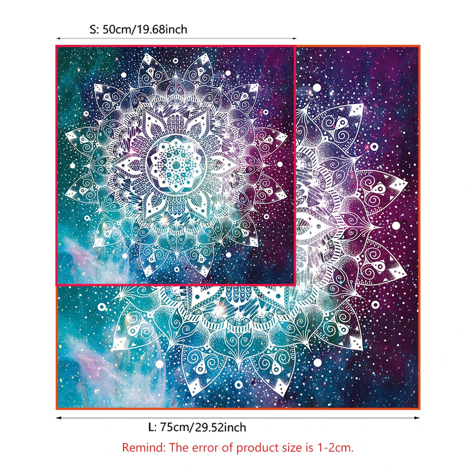 Blue Mandala Tarot Card Tablecloth flower life table cloth for tarot Mystical Starry Sky Wicca Altar Cloth Game Card Pad