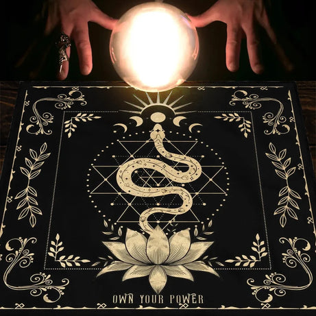 Own Your Power Altar Cloth moon phase snake Tarot Cloth for Spread Tarot Reading Cloth Tarot Spread Cloth Witch Wiccan homeDecor