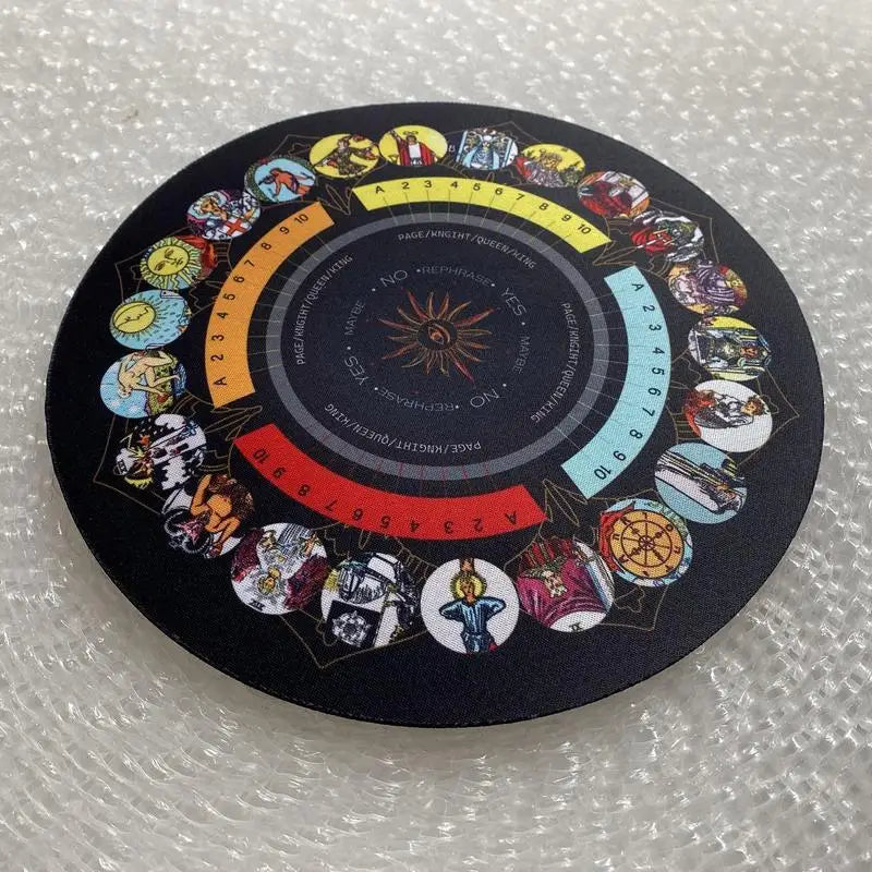 Divination Board - Round Pendulum Mat Rubber Pendulum Divining Mat Altar Tarot Table Cloth For Spiritual Healing Balance