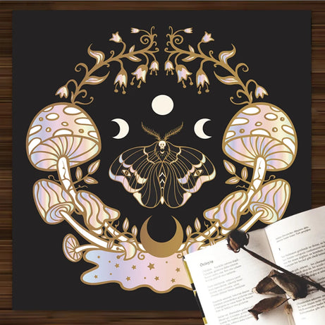 Celestial Flower Tarot Tablecloth Sun and Moon Sacrifice  Divination Cloth Witchcraft Home Tapestry Ornament