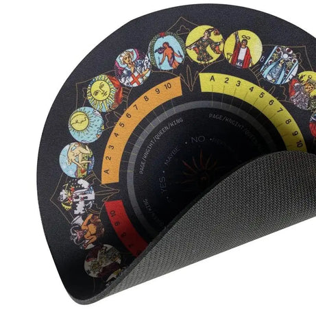 Divination Board - Round Pendulum Mat Rubber Pendulum Divining Mat Altar Tarot Table Cloth For Spiritual Healing Balance