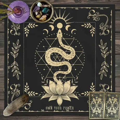 Square Tarot Table Cover Astrology Mat Tarot Card Pendulum Altar Cloth Rune Divinations Reading Cloth Psychic Tablecloth