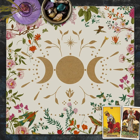 Triple Moon Altar Cloth Alter Cloth Tarot Cloth For Spread Tarot Reading Cloth moon Phase Tarot Mat Altar Decor Witchy Witch
