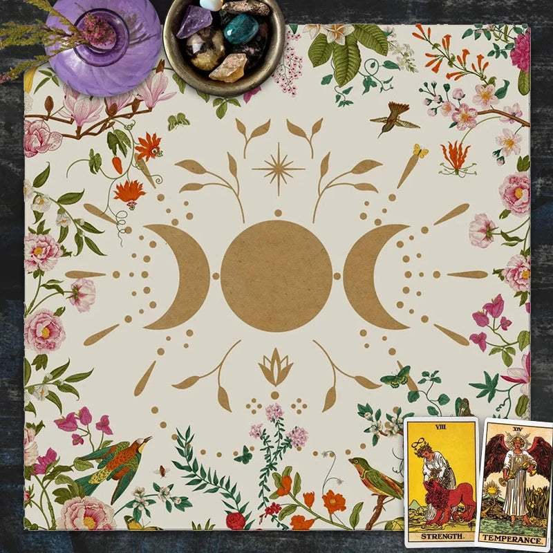 Triple Moon Altar Cloth Alter Cloth Tarot Cloth For Spread Tarot Reading Cloth moon Phase Tarot Mat Altar Decor Witchy Witch